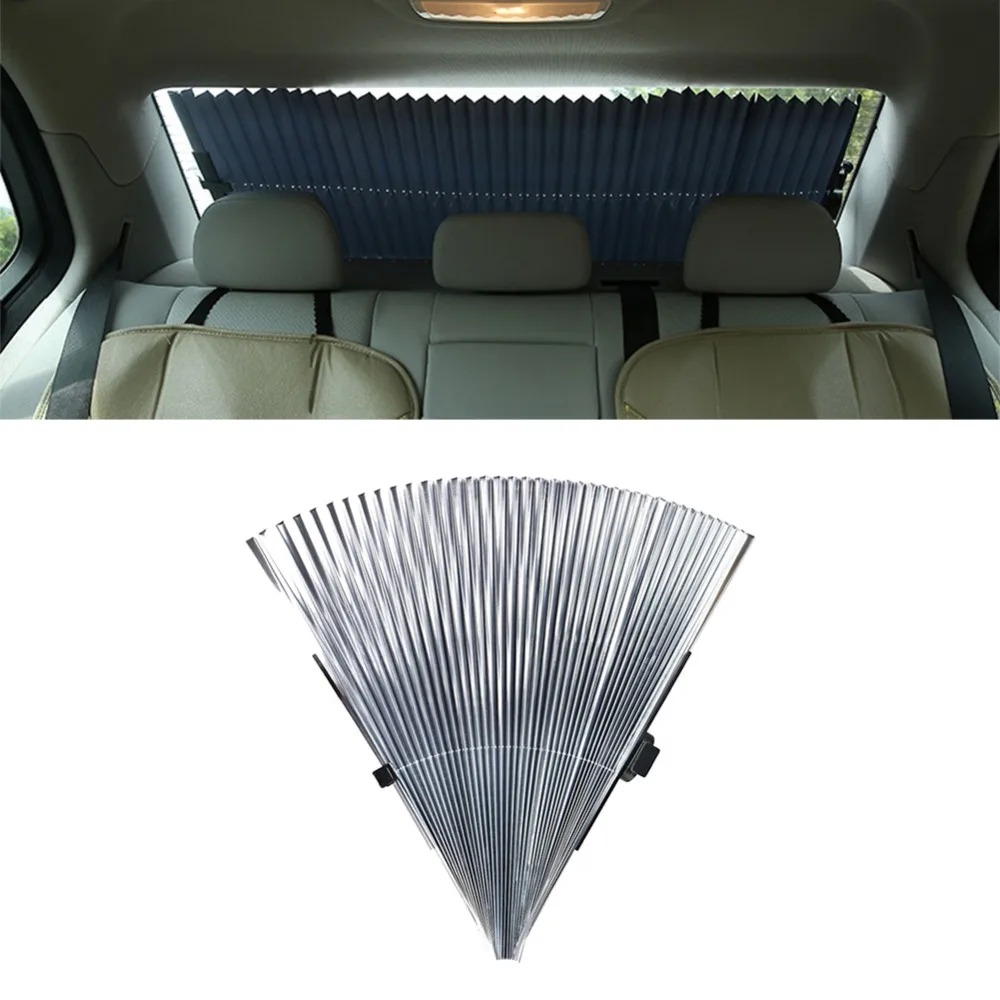 Quebra sol retrátil para carro, tipo obturador, janela, sombra, contra uv, 46x160cmProtetor