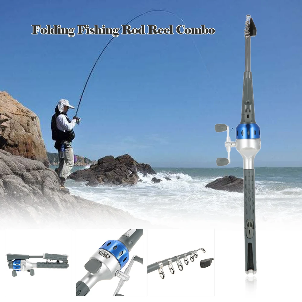 151cm Mini Folding Fishing Rod Foldable Telescopic Fighing Pole Fishing Rod Reel Combo with Fishing Lures Line Carp 151cm Mini Folding Fishing Rod Foldable Telescopic Fighing Pole Fishing Rod Reel Combo with Fishing Lures Line Carp