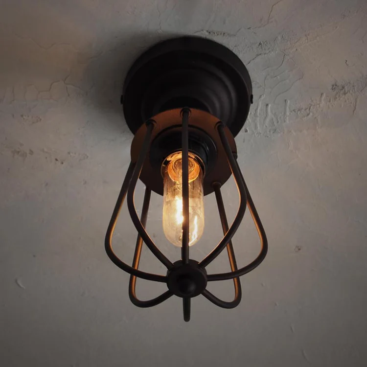 Ретро стиль лофт Эдисон промышленный винтажный потолочный светильник светильники Внутреннее освещение поверхностного монтажа