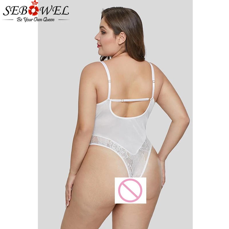 White-Sweet-Floral-Plus-Size-Teddy-Lingerie-LC32357-1-2 