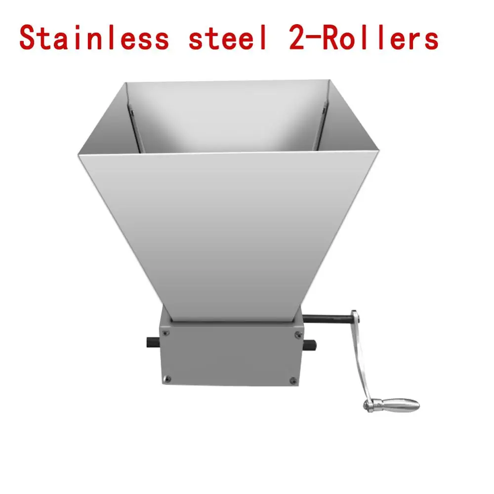 Новейшая нержавеющая сталь 2/3 роликов ячменный солодовый мельница зернодробилка дробилка для доморощенного гранулятора ручная пивная машина - Цвет: Stainless 2-Rollers