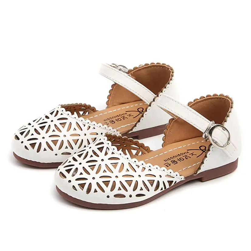 

2018 Children Princess Sandals Kids Girls Soft Shoes Square Low-heeled Dress Party Shoes Cherryb