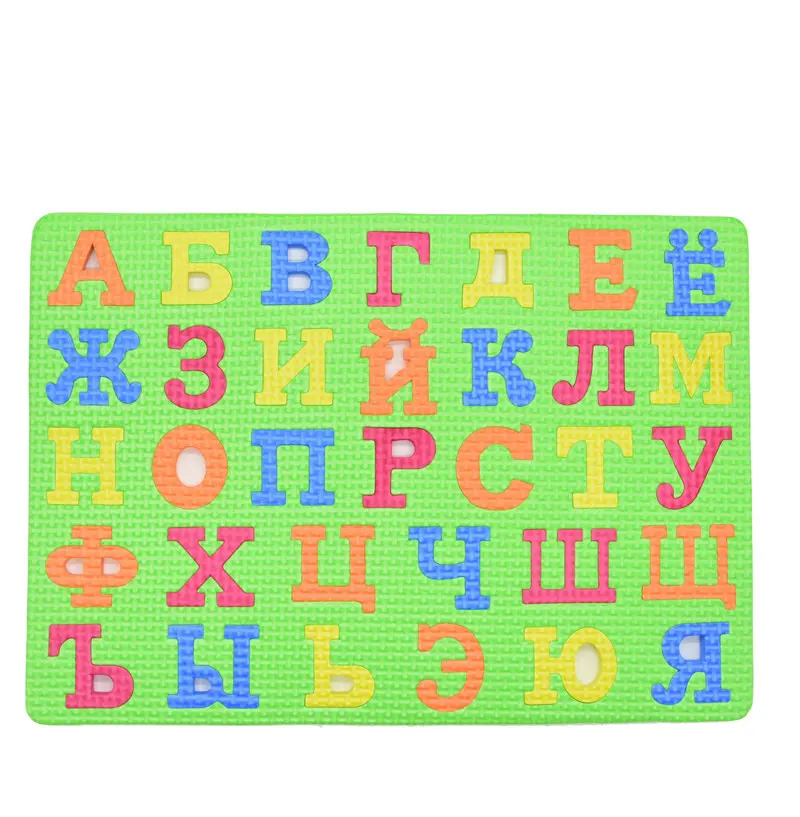 EVA Puzzle Mats 33 Pcs Russian Letters and Numbers & Math Symbols Baby Foam Play Puzzles Mat  Educational Toys for Kids