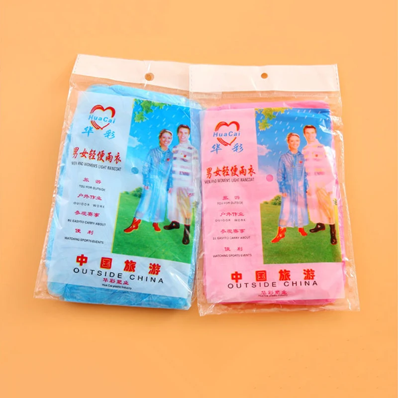 

1 PCS Disposable Raincoat Adult Emergency Waterproof Hood Poncho Travel Camping Must Rain Coat Unisex Transparent Poncho Outdoor