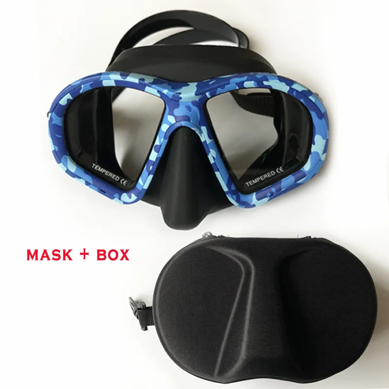 DIVEMIAO новейшая маска для подводного плавания с коробкой камуфляжная маска для подводной охоты для подводного плавания снаряжение для плавания Очки произвольный прыжок очки - Цвет: Mask with box