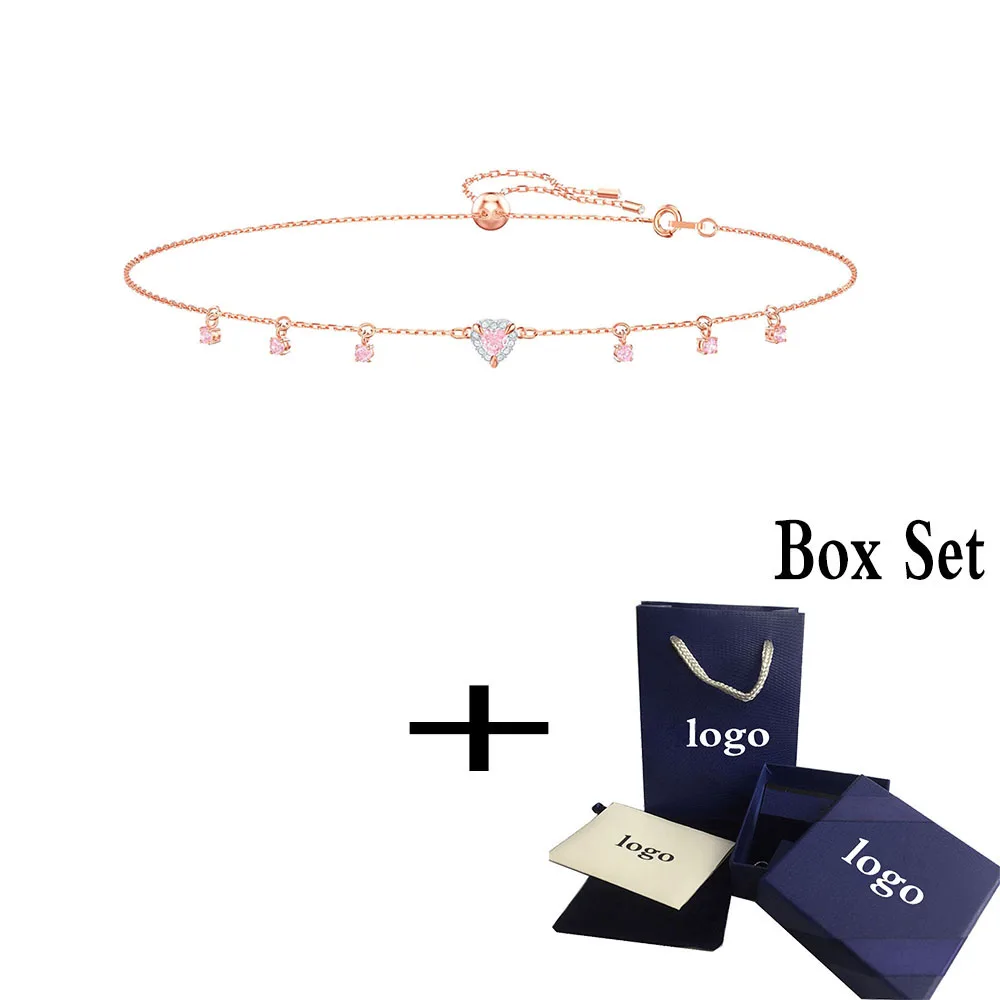 

SWA RO 2019 Pop Charm Original New One Neck Necklace Pendant Romantic Charming Heart-shaped Crystal Female Engagement Jewelry