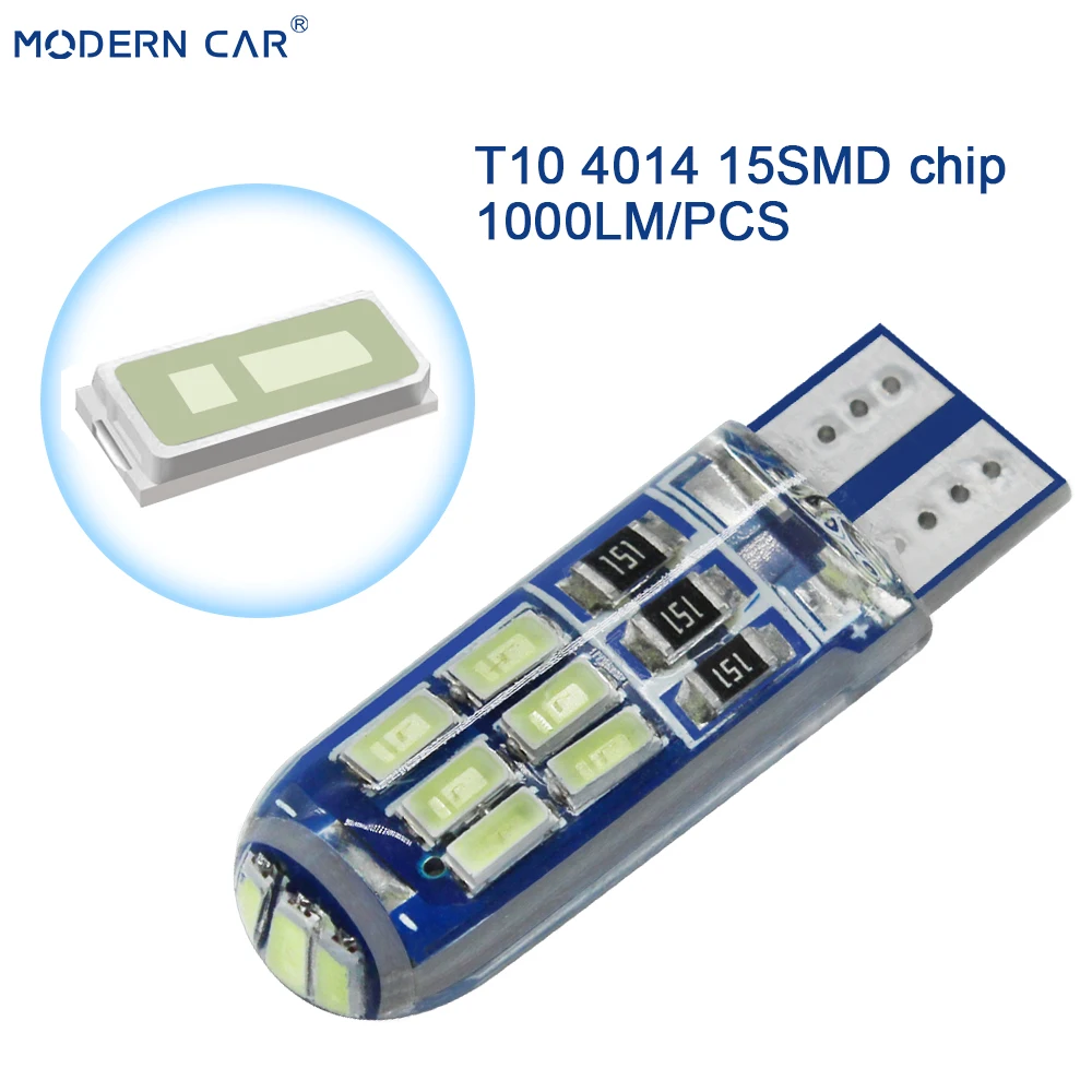 Современные Автомобильные светодиодные лампы W5w 2 шт. T10 194 4014 15smd Silica 168 12 В
