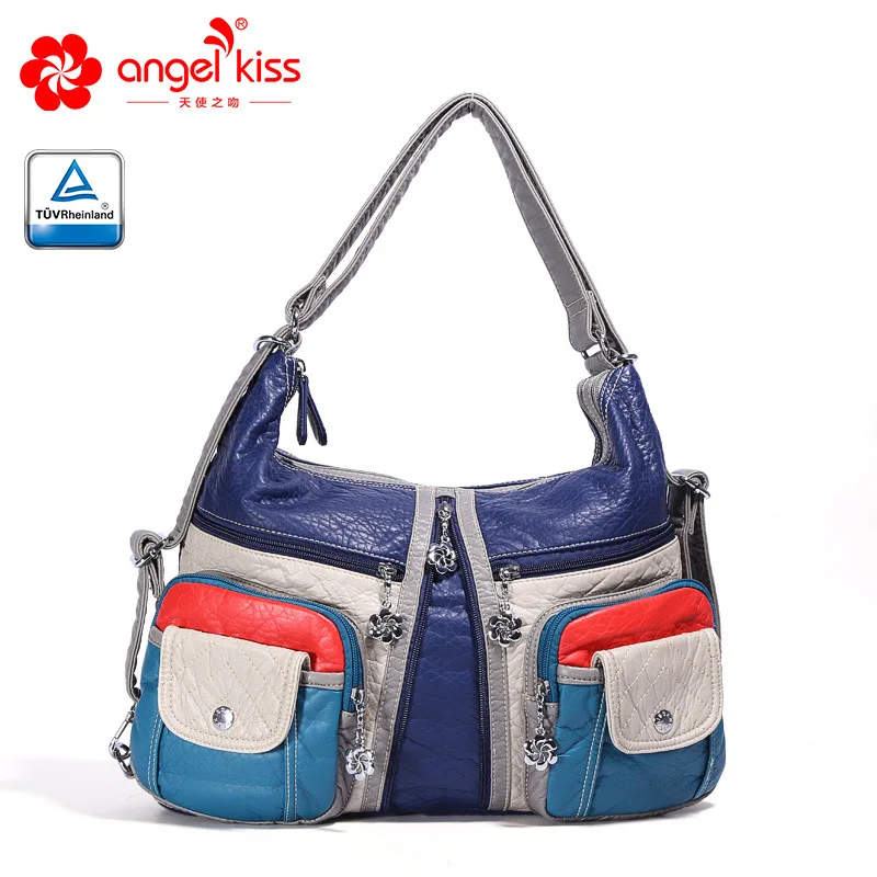 Angel Kiss, женские сумки с ручками, дизайнерские роскошные сумки, женские сумки через плечо, женские сумки с верхней ручкой, сумка, основной бренд, сумки - Цвет: Blue