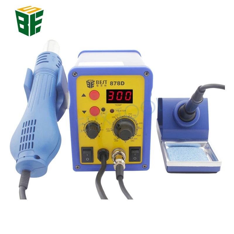 

220V 750W LED Digital Display Adjustable Temperature BGA Rework Station Hot Gun Soldering Station BST-878D