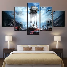 Художественный плакат Модульная картина печать Настенная картина домашний Декор 5 панель фильм Звездные войны современный на холсте для гостиной рамка