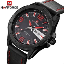 Top Marca NAVIFORCE Militar Do Exército Dos Homens de Luxo Relógios de Moda em Couro Relógio de Quartzo Analógico dos homens Sports Watch Relogios Masculino