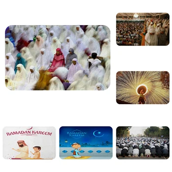 

Islam Moslem Muslin Islamic Ramadan Prayers Mat Bath Carpet Decorative Anti-Slip Mats Room Car Floor Bar Rugs Door Home Gift