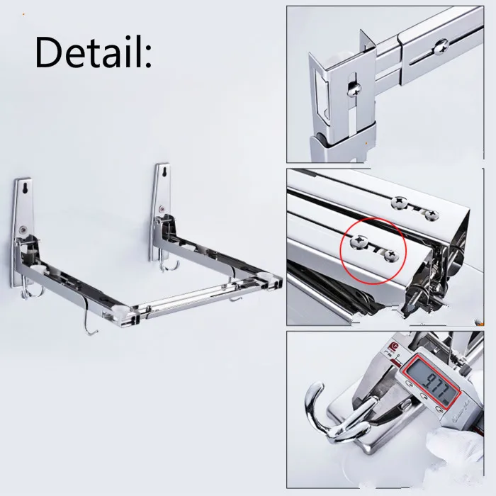 304 Stainless Steel Kitchen Microwave Bracket Oven Wall Mount Stand Holder Shelf with Removable Hook 304 Stainless Steel Kitchen Microwave Bracket Oven Wall Mount Stand Holder Shelf with Removable Hook