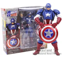 Revoltech Amazing Yamacuchi Marvel Legends Капитан Америка ПВХ фигурка Коллекционная модель игрушки 16 см
