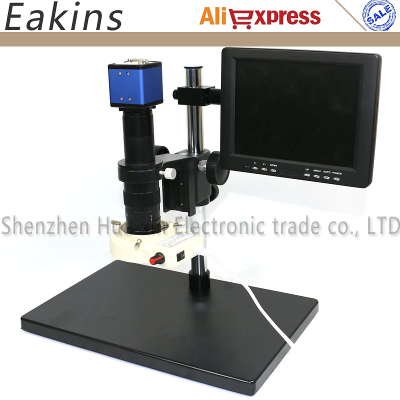 

VGA Digital Industry Microscope Camera Set +Big Stand +180X C-MOUNT Lens+56 LED Lamp + 8" LCD Display PCB Lab