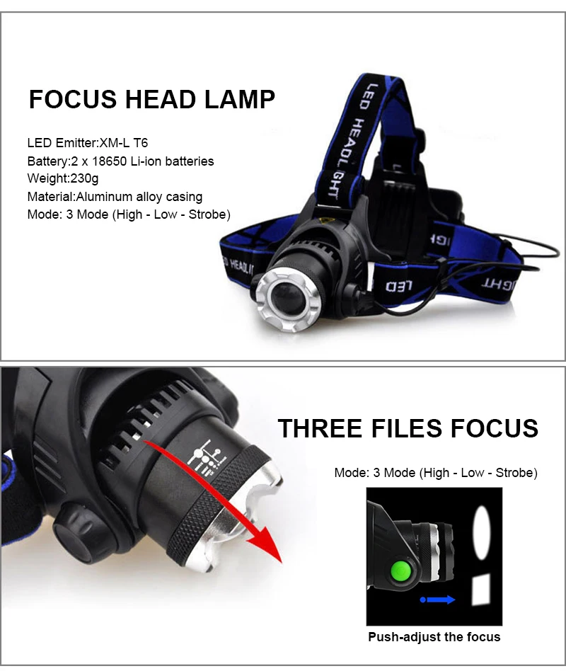 10-head lamp 18650