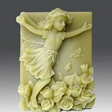 Мыло ручной работы плесень силикагель Форма для свечи силиконовая форма для мыла летающая фея и розы