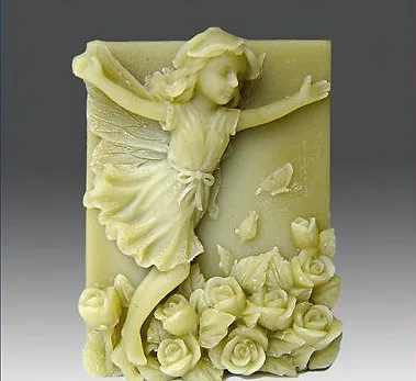 

handmade soap mould silica gel mould candle soap silicone mold flying fairy and roses