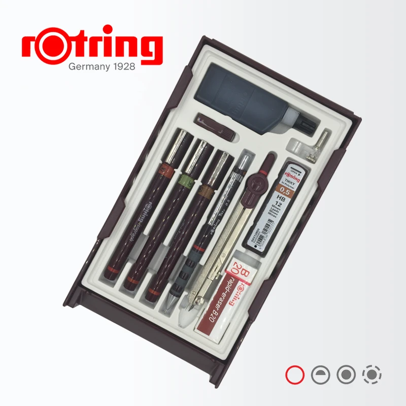 Германия Rotring Stylus Master Набор лайнер/механический карандаш/Заправка/чернила/ластик/компас графический дизайн набор