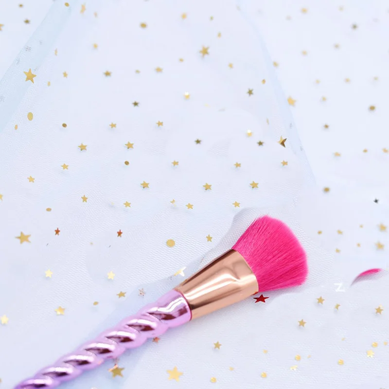 New Fashion 7pcs Lovely Pink Hair Makeup Brushes Set Foundation Blending Power Crease Brush Cosmetic Beauty Make Up Brush Tool