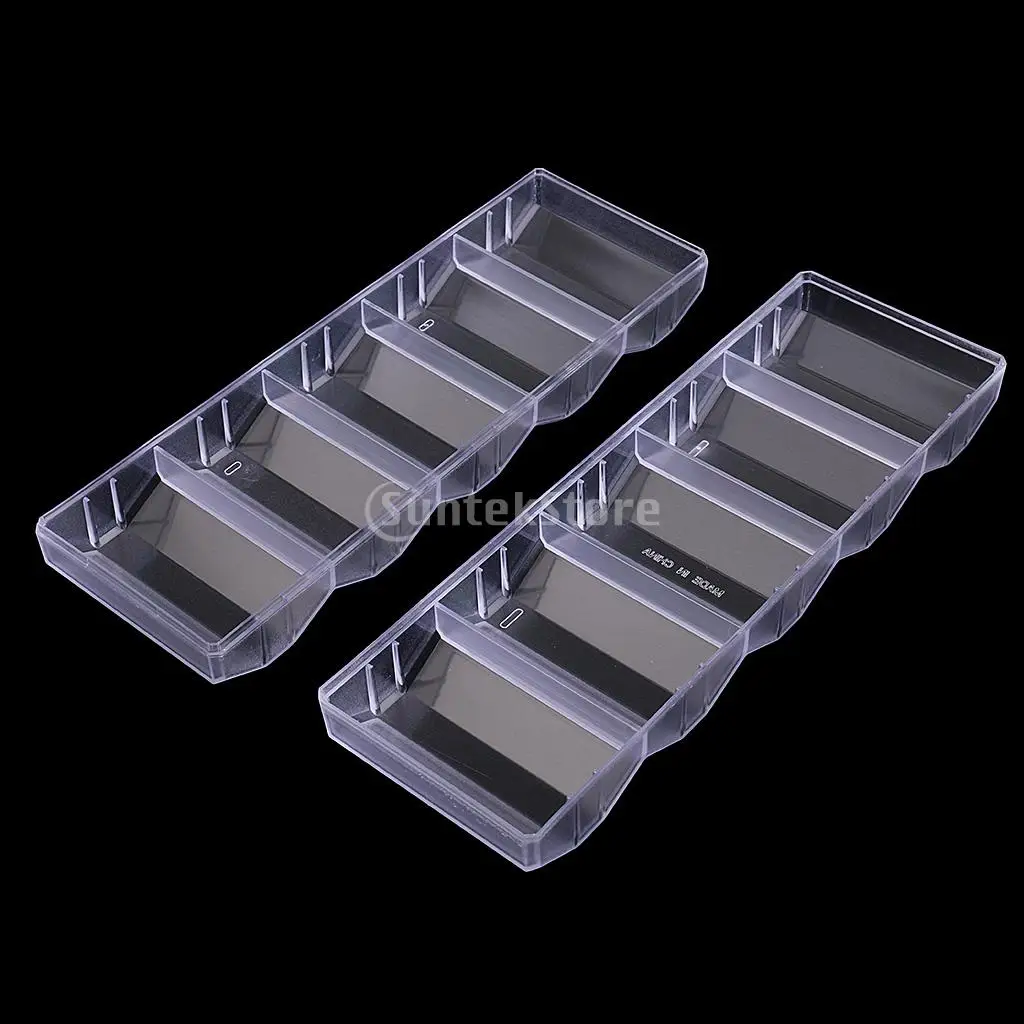Portable 100 Chips Poker Chip Tray Clear Honeycomb Box Container with Lid for Party Casino Game 24 x 8 x 5cm