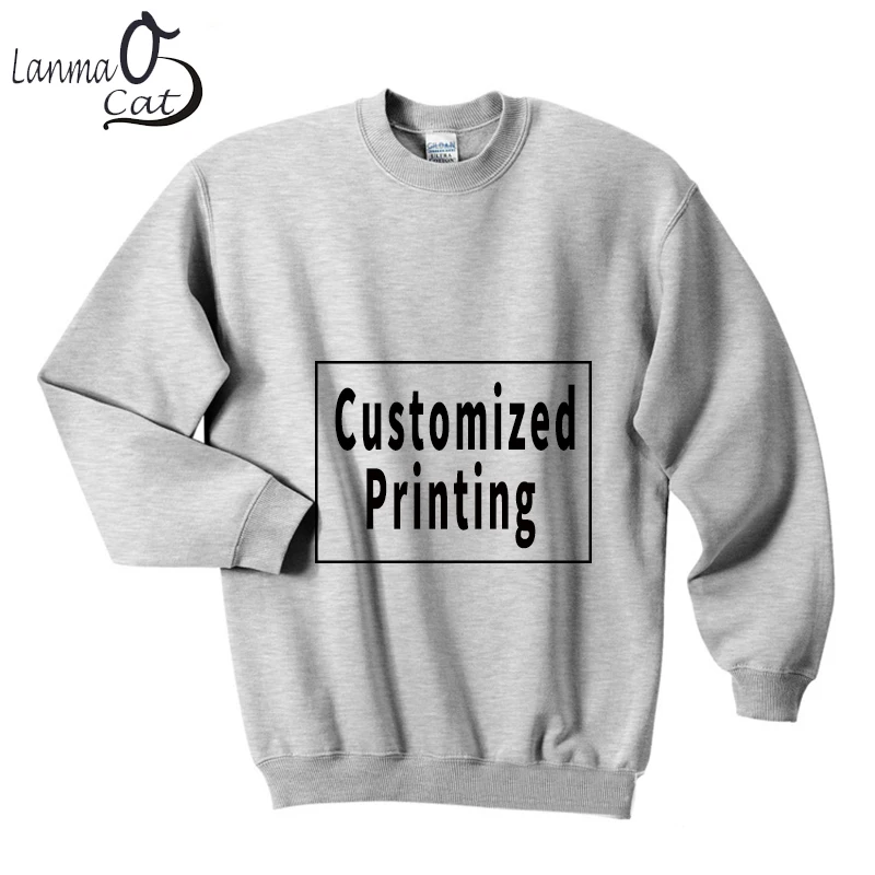 Lanmaocat Cotton Hoodie Men Women Custom Design Hoodie Sublimation Print Shirt Long Sleeve Personal Design XXL