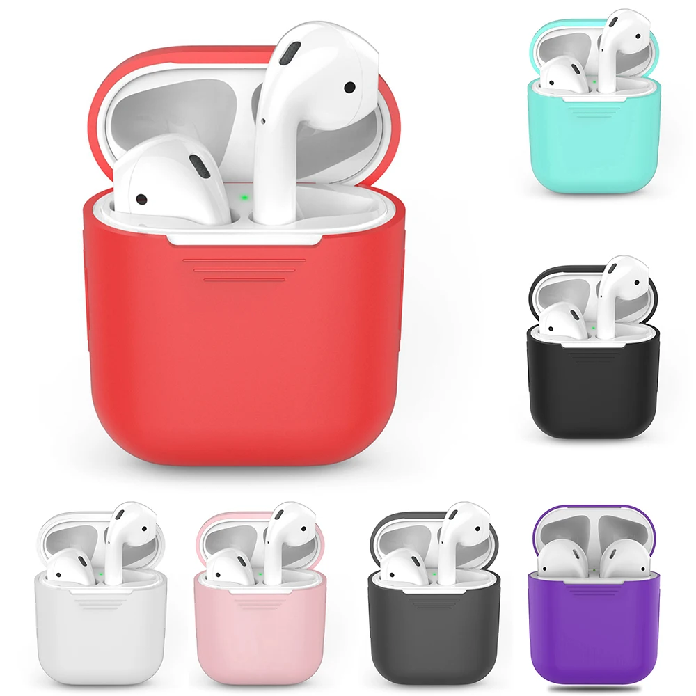 Ударопрочный силиконовый ТПУ чехол для наушников AirPods беспроводных Bluetooth