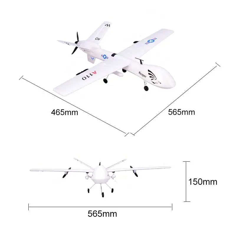 WLtoys XK A110 Predator MQ 9 2 4G 3Ch RC самолет Z51 обновленные уличные игрушки Дрон Хищник модель