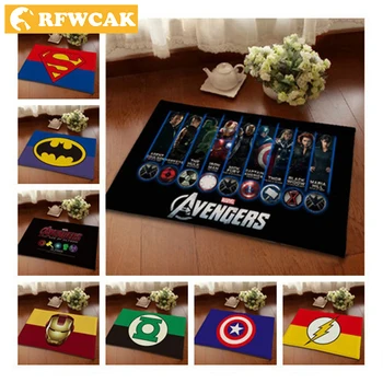 

RFWCAK High quality Captain America Avengers anti-skid carpet mats flannel Kids Room Home Decor Floor Mat Water Absorption Mat