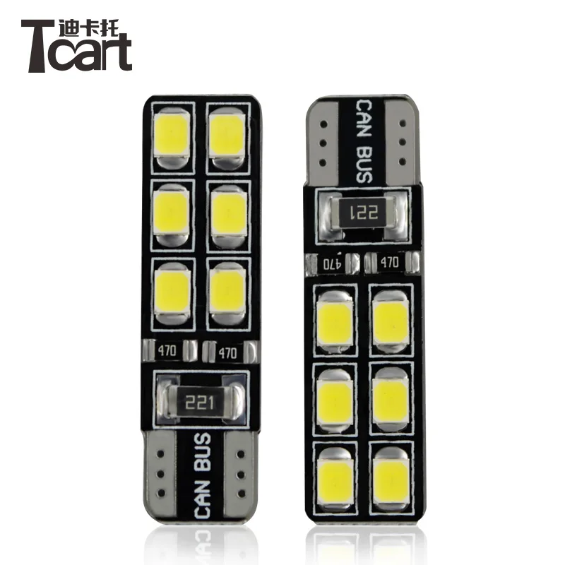 Tcart 4 шт. автомобиля светодиодный CANBUS для Hyundai solaris акцент i30 ix35 i20 sonata T10 W5W 2835 12smd