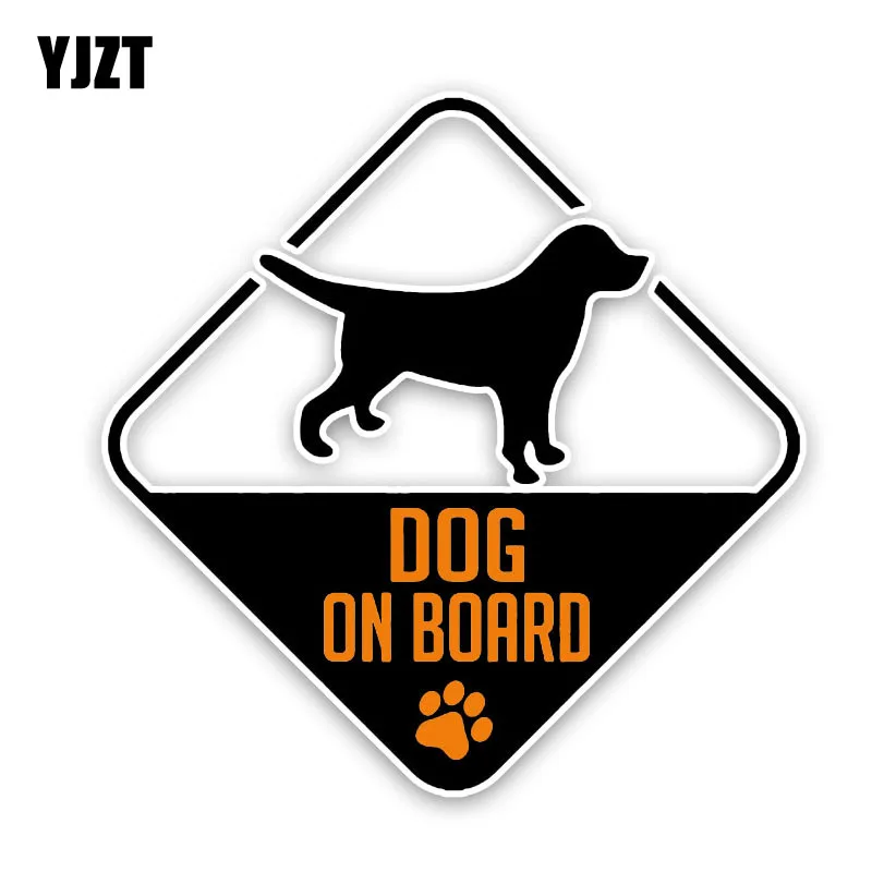 

YJZT 13.1CM*13.1CM DOG ON BOARD Decal PVC Interesting Print Car Sticker 12-40323