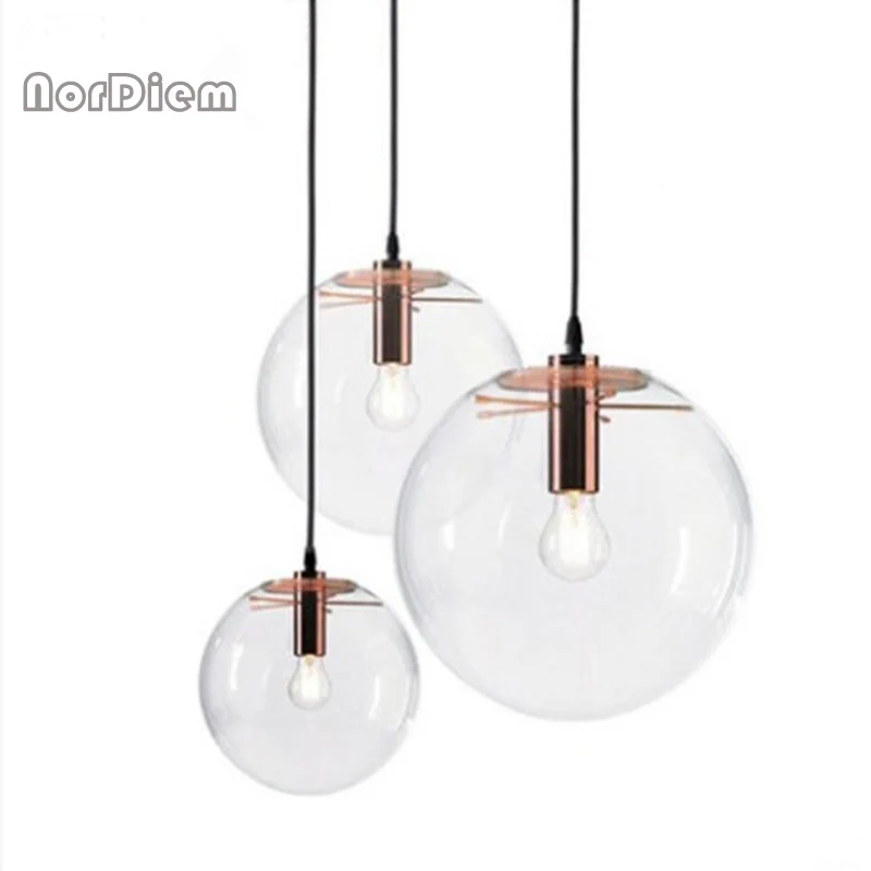 Retro Light Pendant Lamp Contemporary Hanging Glass Ball Pendant