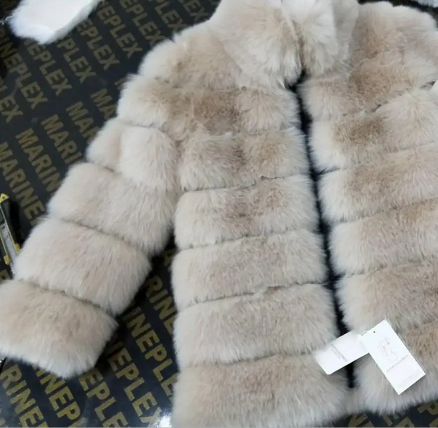 S-3XL размера плюс, зимняя новинка, модный бренд, искусственный Лисий мех, куртка для женщин, хорошее качество, толстое теплое пальто из искусственного меха, wj1635, Прямая поставка