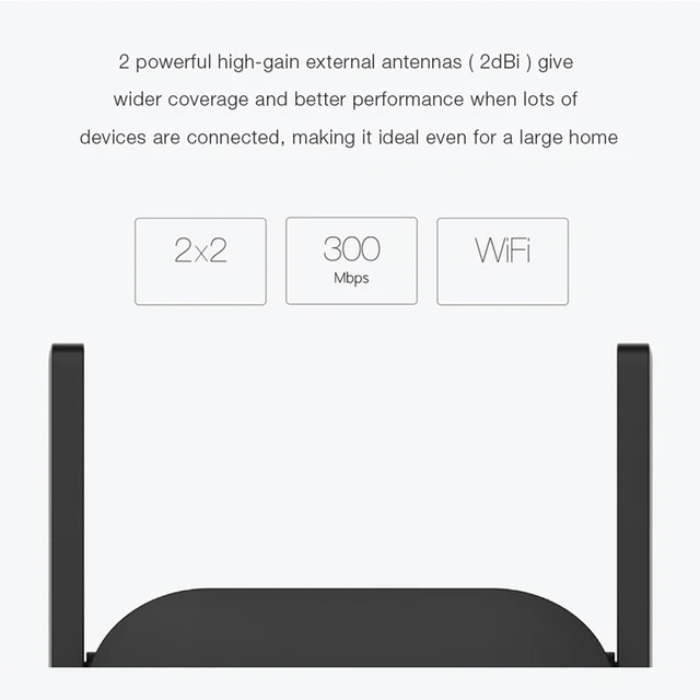 Xiaomi Mijia WiFi Repeater Pro 300M Mi Amplifier Network Expander Router Power Extender Roteador 2 Antenna for Router Wi-Fi 4