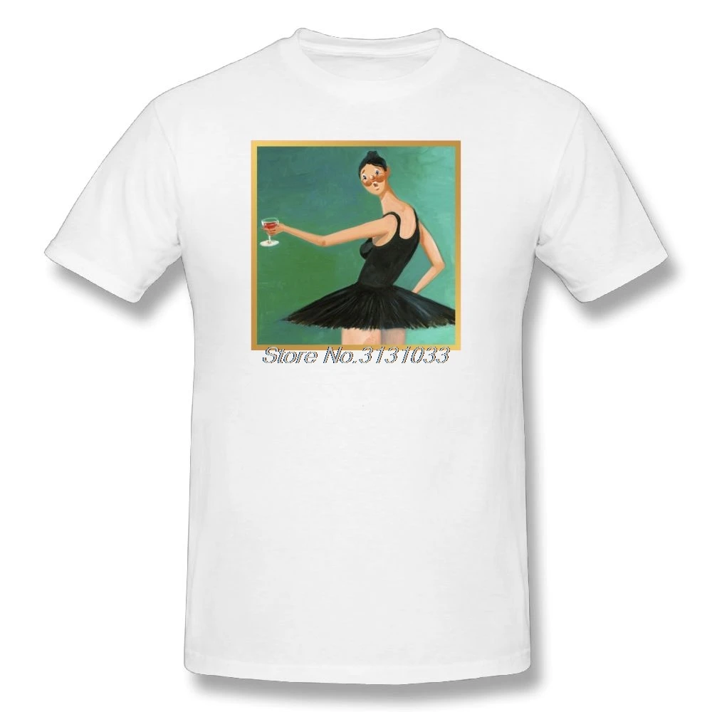 Kanye West футболка MBDTF футболка "Балерина" для мужчин мультфильм печати летние мужские s футболки с коротким рукавом 4XL 5XL графическая музыка футболка