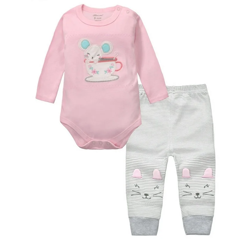 2pcs Baby Girls Boys Clothes Set Long Sleeve Rompers And Pants Roupa Infantil Menina Menino Bebe