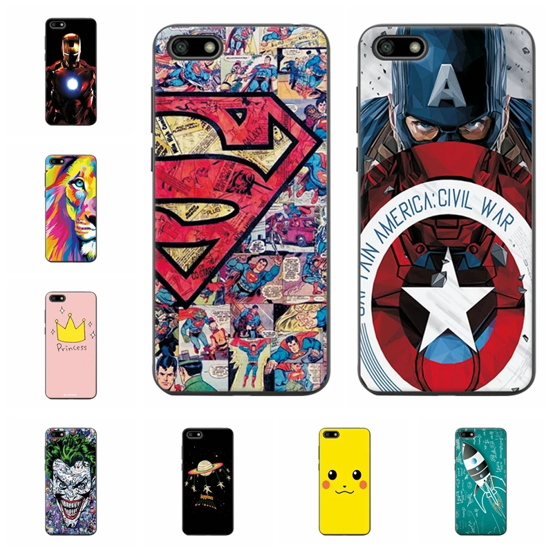Чехол для телефона Captain America Huawei Y5 2018 вместительный милый мягкий силиконовый