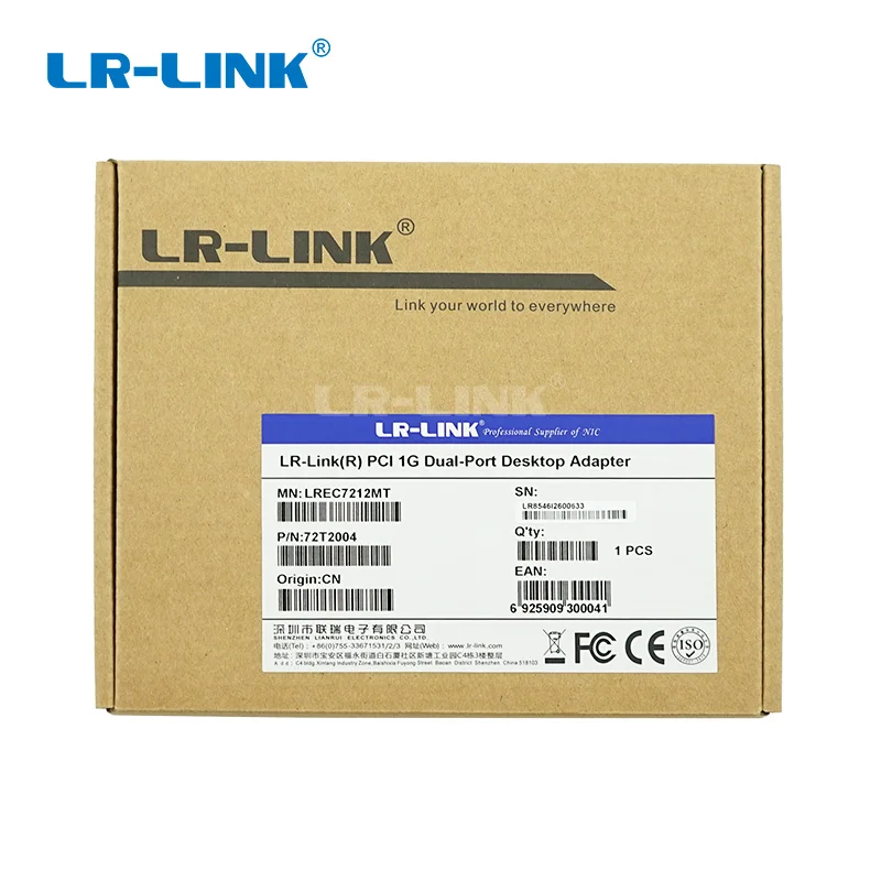 LR-LINK 7212MT PCI двойной RJ45 Порты и разъёмы Gigabit Ethernet Lan сетевая карта 10/100/1000 Мбит/с для Intel 82546 8492MT Совместимость