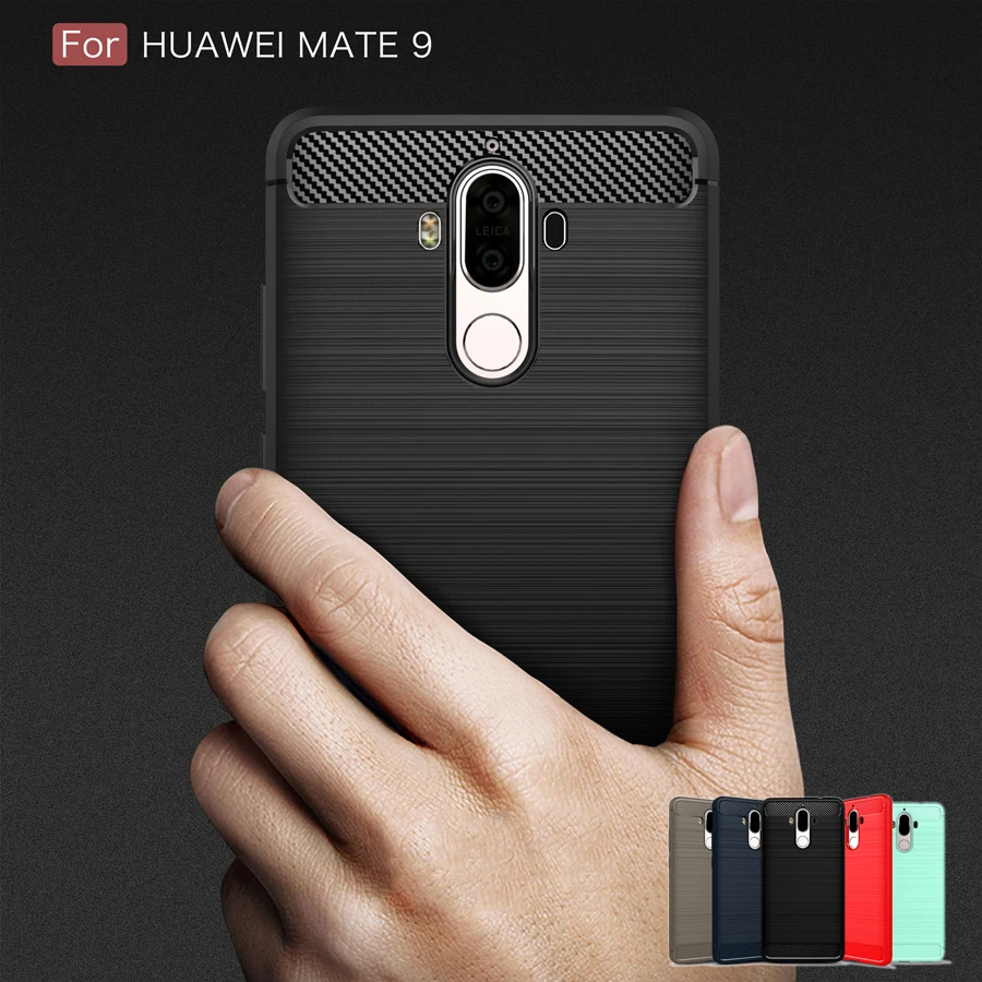 

Phone Case For Huawei Ascend Mate 9 Cases Carbon Fiber Shockproof TPU Soft Silicone Cover For Huawei Mate9