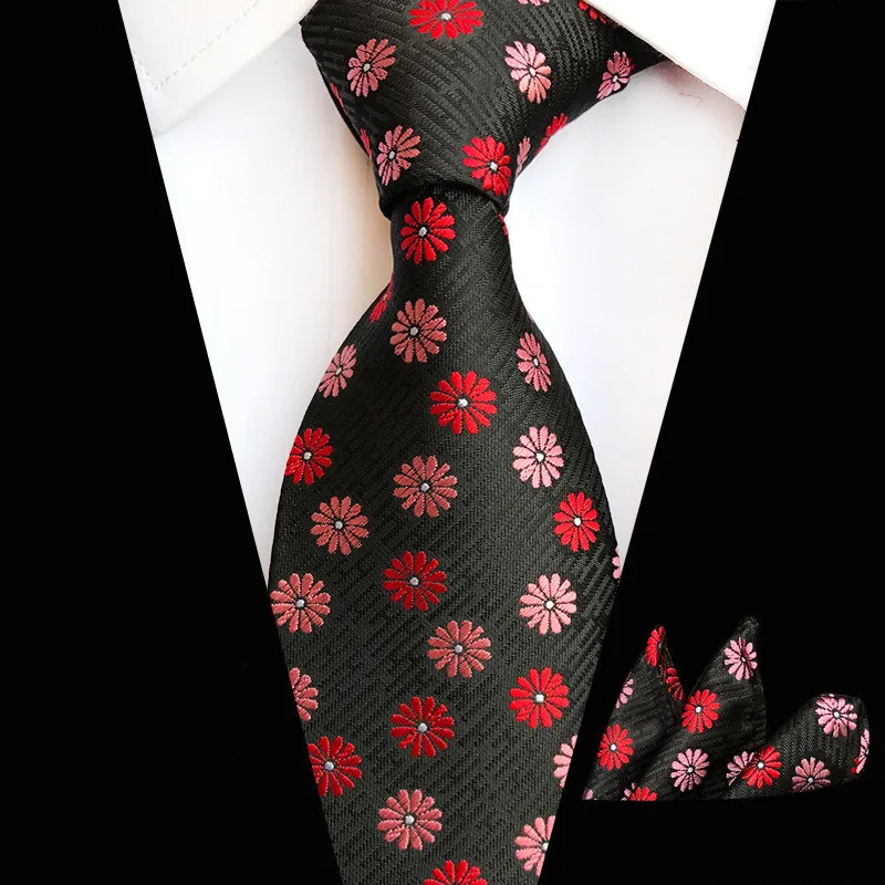 TZ-D03 Fashionable White Pocket Square Classic Party Wedding Men's Fashion Paisley Silk Woven Wedding Men Tie Necktie Handkerchief Set - Цвет: TZ-D03