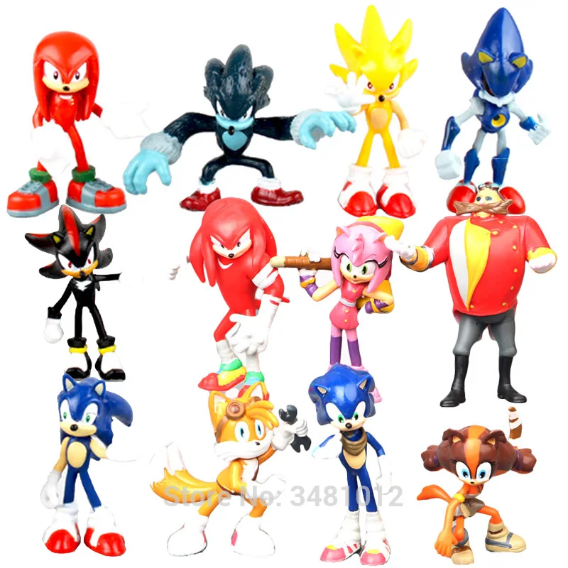 

Sonic Boom Amy Rose Sticks Tails Werehog PVC Action Figures Knuckles Dr. Eggman Anime Pop Figurines Dolls Kids Toys for Children