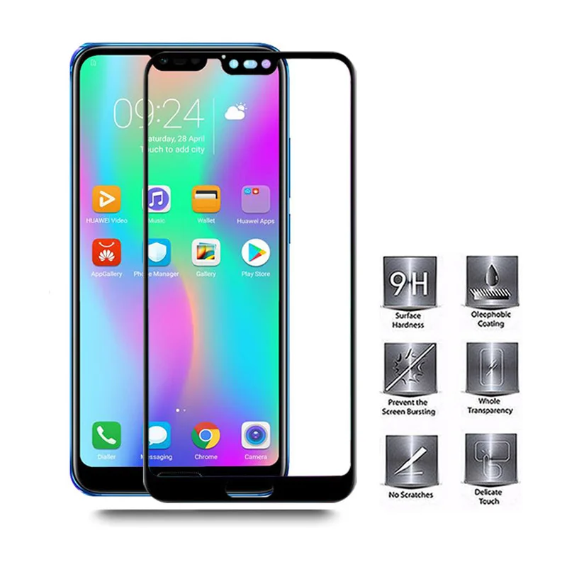 Закаленное стекло для Huawei Honor 8 9 10 lite 8x20 pro Полное покрытие экрана Защитное play 10i