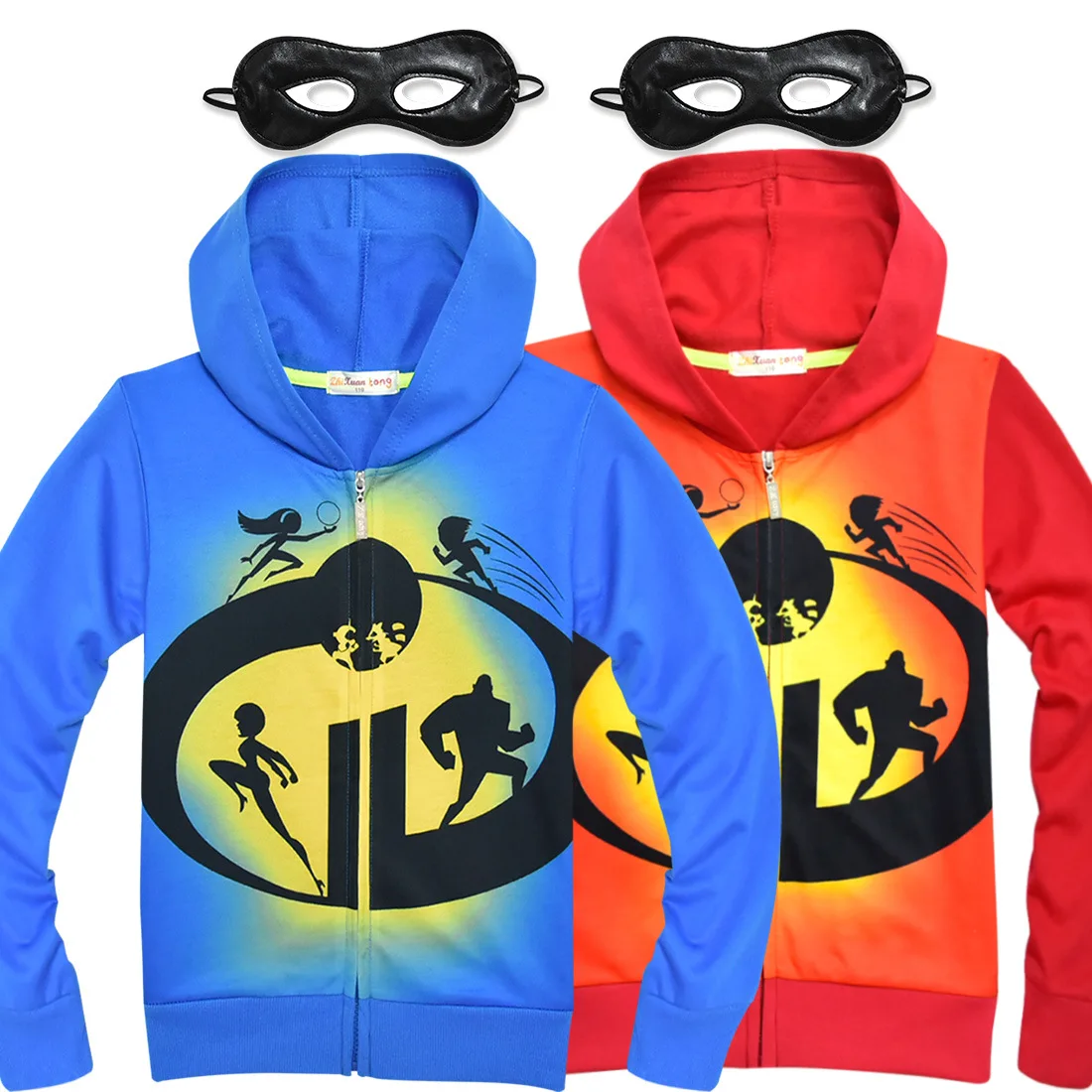 Г. детские толстовки хлопковая одежда Суперсемейка, 2 предмета Детская Толстовка Футболка для мальчиков+ маска для глаз, футболка для девочек, верхняя одежда