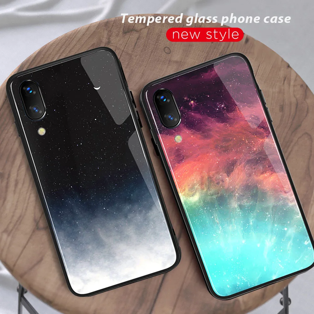 

Fantasy starry sky Tempered Glass For iPhone XS MAX XR 6 6S 7 8 Plus X Fashion Pattern Cover Case For iPhone 8 Plus Fundas Coque
