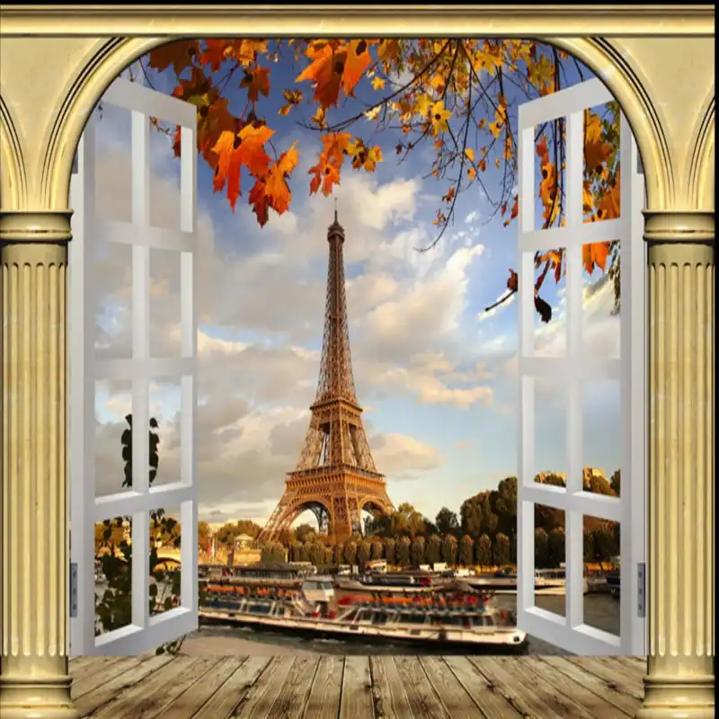 3D Wallpaper Paris Tower Stereo Rome Customs Murals Photo Backdrop Wall Decors