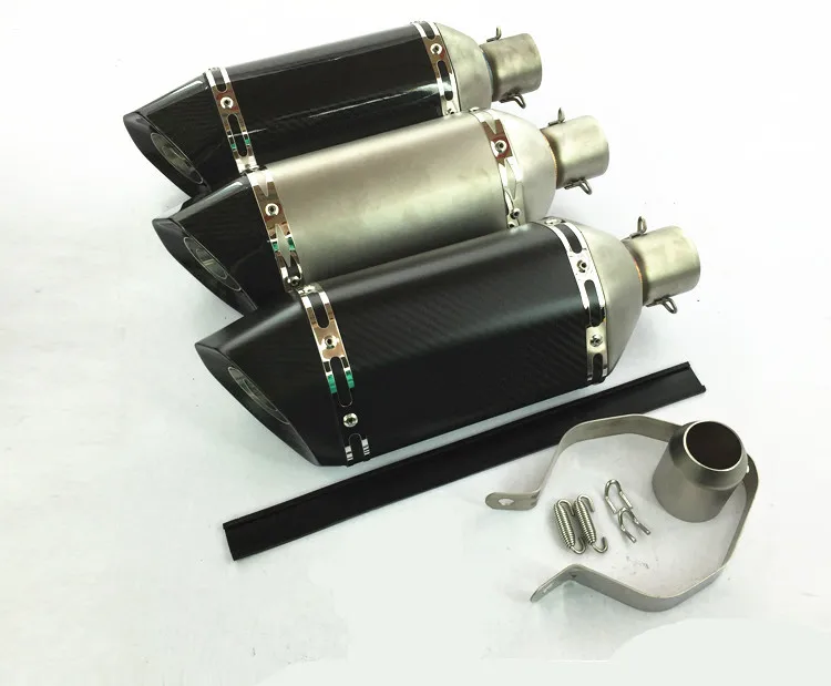 

51MM motorcycle universal modified carbon fiber hexagonal muffler For Kawasaki Z750ZX6RZX10RZ800 exhaust pipe