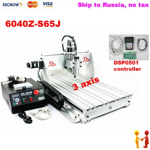 

Ship to Russia no tax. LY CNC 6040Z-S65J, CNC 6040 cnc router 800w Engraver Cutting Drilling Milling Machine+DSP0501 controller