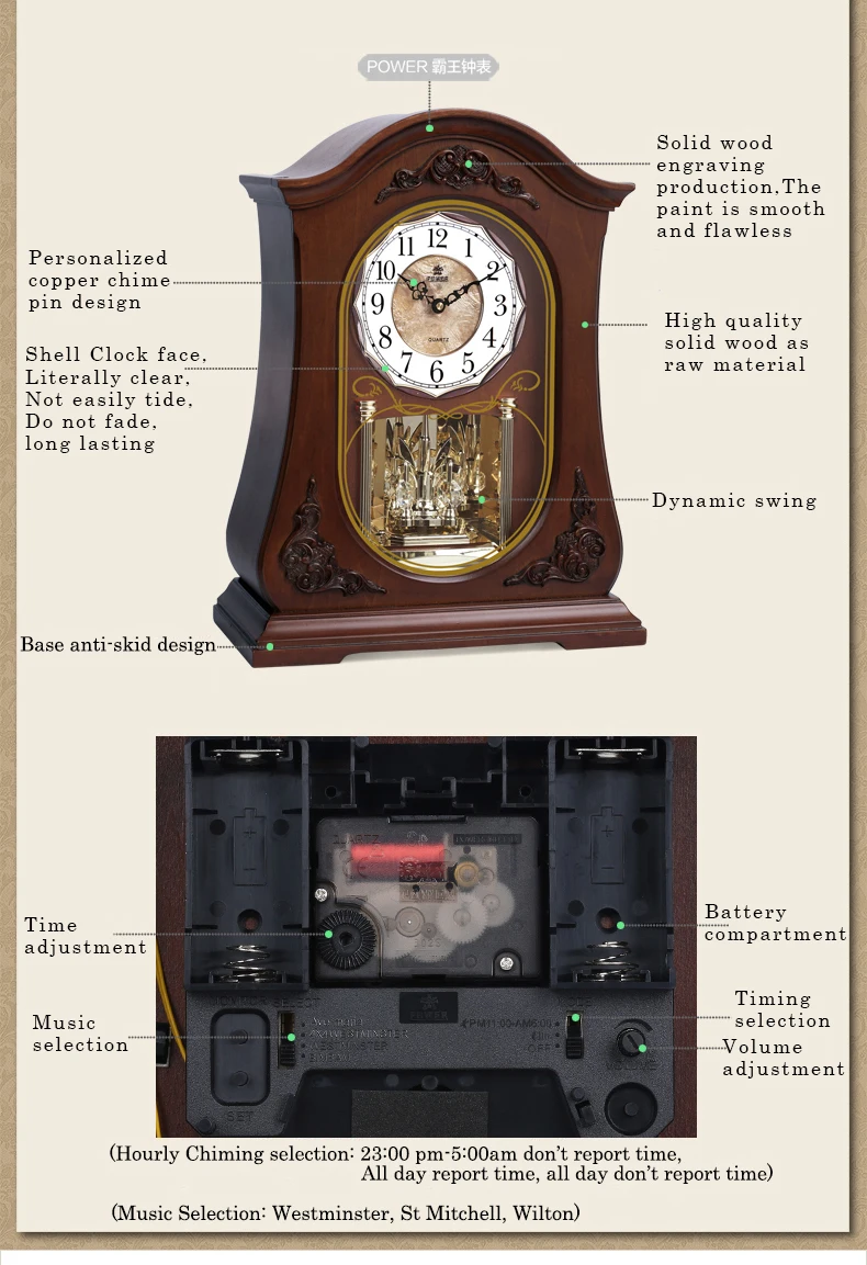 Абсолютно новые высококачественные деревянные настольные часы бесшумные кварцевые настольные часы с механизмом хрустальные вестминстерские музыкальные почасовые колокольчики