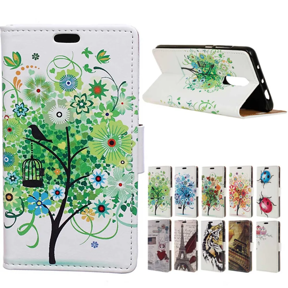 Luxury Green Tree PU Leather Pattern Flip Wallet Stand Cover Case For Xiaomi Redmi Note 4 Note4 Mobile Phone Case Coque Funda a-mobile-redmi