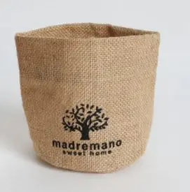 Small Sack jute Linen Sundries basket mini Cosmetic storage bag Storage basket Home Decor 12x12cm S11 - Цвет: 2